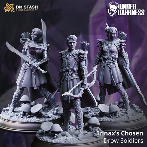 3d Printed Drow Soldiers X3 By Dm Stash Last Hope Miniatures