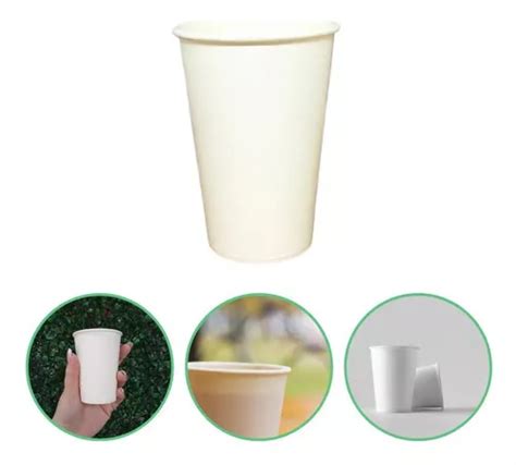 100un Copo Papel Biodegradável Térmico Água 200ml Branco MercadoLivre