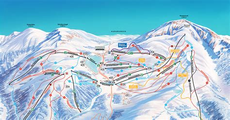 BERGFEX Plán sjezdovek Turracher Höhe Panoramakarte Turracher Höhe