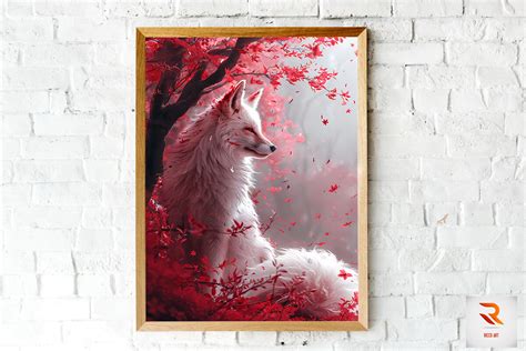 Beautiful Whimsical White Fox Wall Art Graphic By Ricco Art · Creative