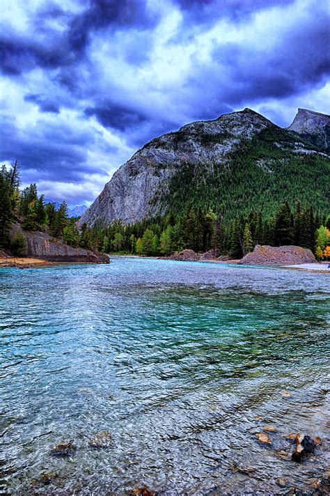 Mountains Rocks River Trees Hd Phone Wallpaper Peakpx