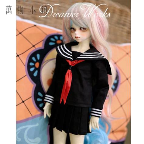 New 1 4 Bjd Msd Doll Clothes Japan Style Black Uniform Sailor Suit