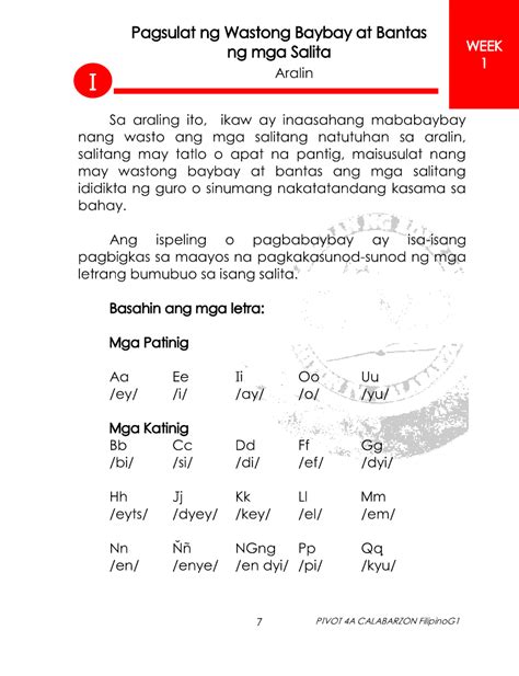 Filipino 1 Module Quarter 3 Grade 1 Modules