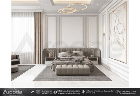 Semi Classic Interior Design For Master Bedroom In Dubai