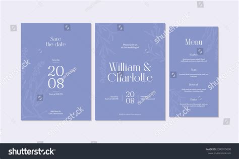 Minimalist Hand Drawing Wedding Invitation Card Stock Vector (Royalty ...