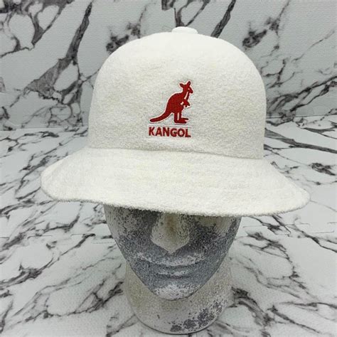 Mens Kangol White Pink Big Logo Bermuda Casual Hat Kangol Casual