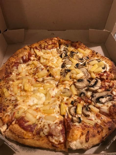 Pineapple And Mushroom Pizza From Dominos Rknightsofpineapple