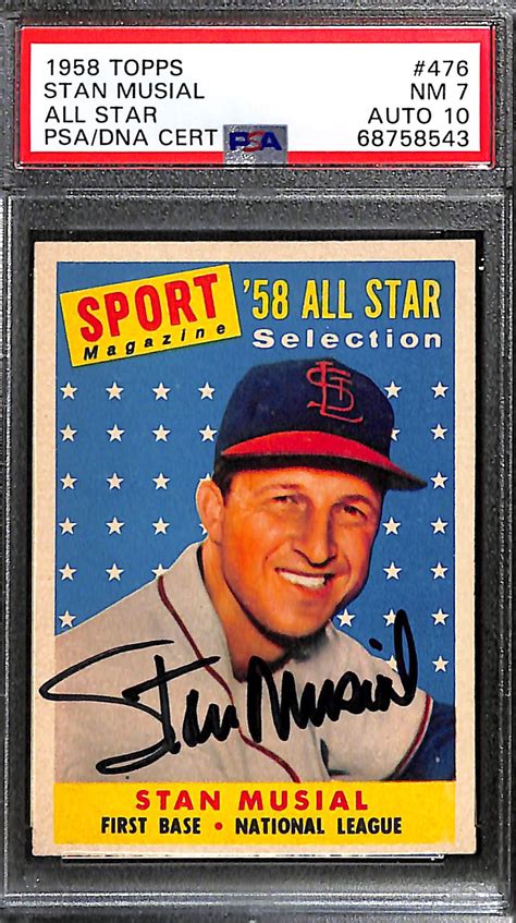 Lot Detail - Signed 1958 Topps Stan Musial #476 (PSA/DNA Card Grade 7