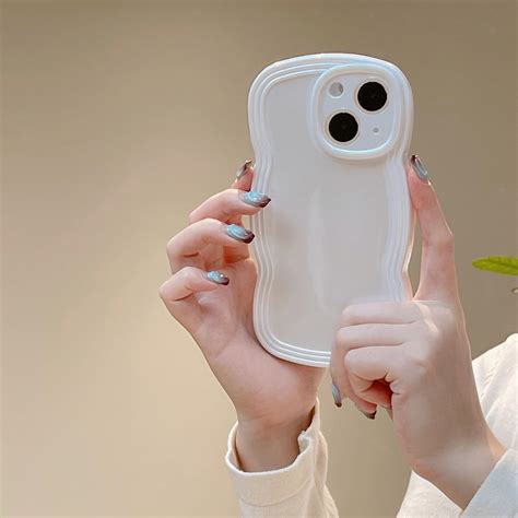 XIZYO Coque pour iPhone 13 6 1 Pouces Mignon Couleur Pure Cadre Ondulé