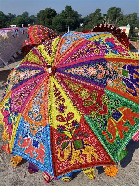 Decorative Designer Umbrellas Multi Coloured Indian Traditional