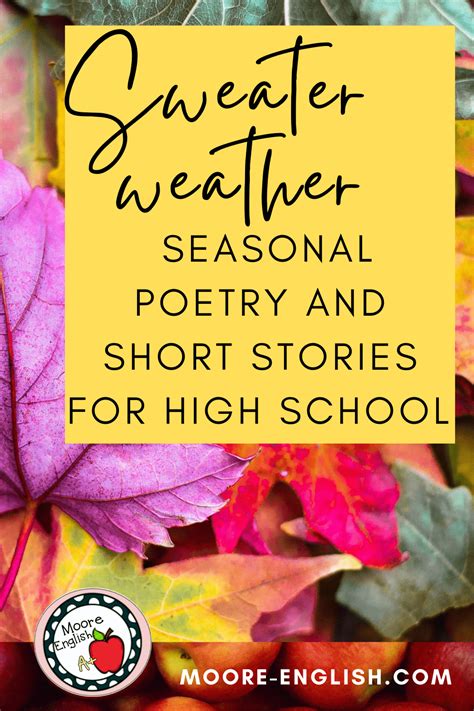 Sweater Weather Poetry And Short Stories For ELA / Moore English