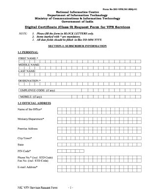 Fillable Online It Delhigovt Nic Digital Certificate Class Request