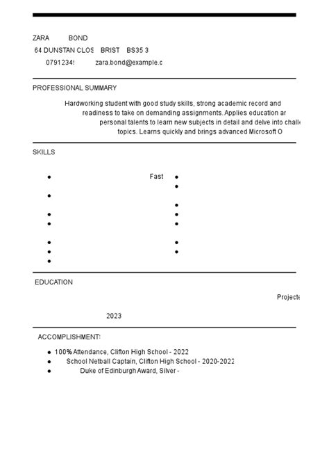 Cv For 16 Year Old Examples And Templates Myperfectcv