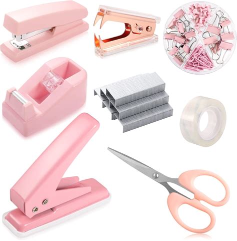 Amazon Pink Office Supplies Upiho Pink Desk Accessories Stapler