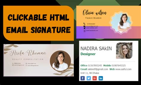 Creat Html And Clickable New Design Email Signature By Prity Fiverr