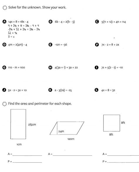 8th Grade Math Worksheets For Practice