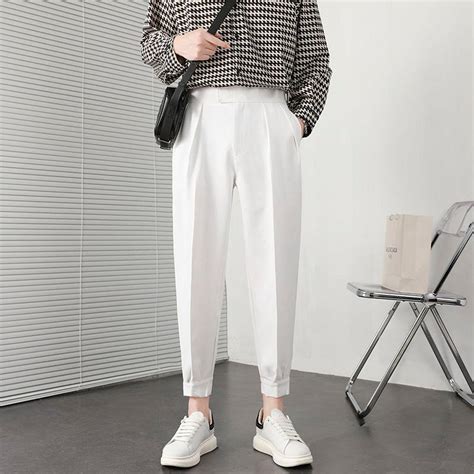 Cheap Korean Fashion Summer Pants Street Fashion Pleated Pants Men