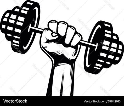 Human Hand With Barbell Royalty Free Vector Image