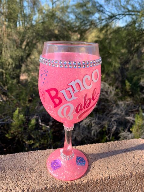 Customizable Bunco Babe Wine Glass Bunco Babe Bunco Dice Players