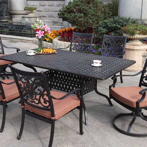 Darlee St Cruz 7 Piece Cast Aluminum Patio Dining Set Bbqguys