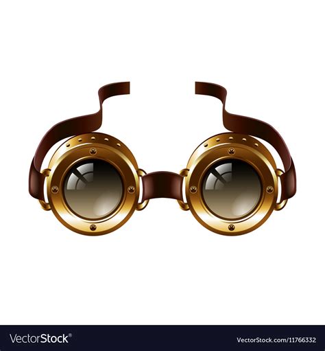 Steampunk Goggles Isolated On White Royalty Free Vector Image VectorStock