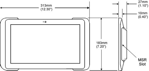 MICROS Tablet E-Series 11 Dimensions