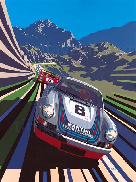 Tim Layzells Graphic Style Captures Sheer Speed Automotive Art Art