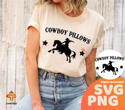 Cowboy Pillows Svgpng Design I Love Cowboys Svg Rodeo Etsy