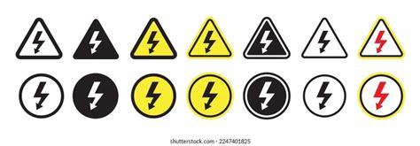 High Voltage Icon Set High Voltage Stock Vector Royalty Free