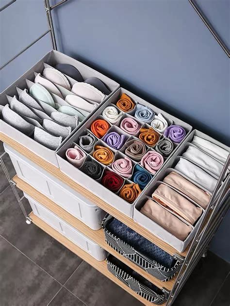 Light Grey Collar Polyester Embellished Storage Organization Closet