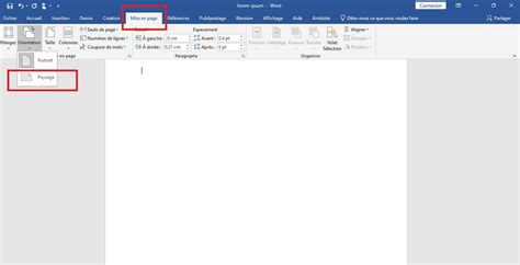 Word Comment Changer L Orientation D Une Seule Page En Paysage