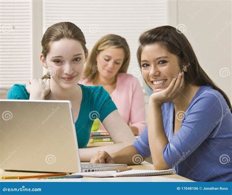 Students Using Laptops in Classroom Stock Photo - Image of technology ...