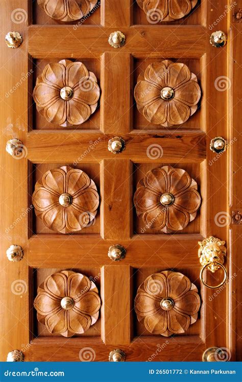 Stock Photography: Wooden Door with Beautiful Carving Designs. Image ...