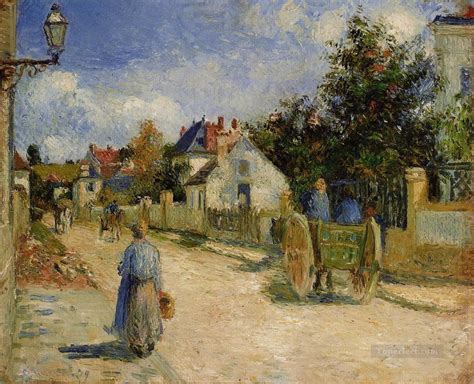 A Street In Pontoise Camille Pissarro Painting In Oil For Sale