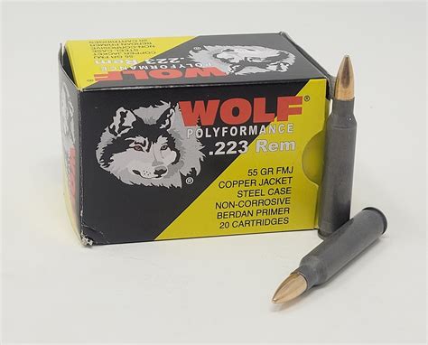 Wolf 223 Remington Wpa Polyformance 55 Gr Fmj 20 Per Box