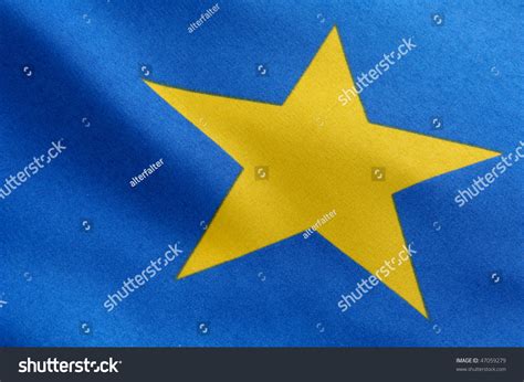 Part Of A European Flag, A Yellow Star On Blue Ground Stock Photo ...