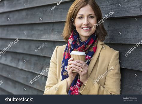 Portrait Shot Attractive Successful Happy Middle Stock Photo