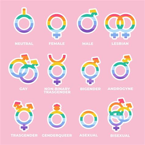 Colección Plana De Símbolos Del Mes Del Orgullo Lgbt Vector Gratis