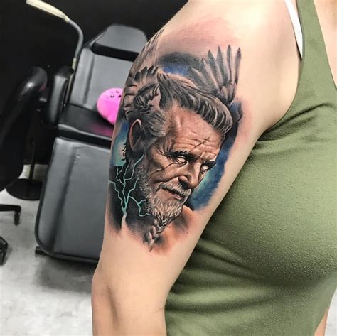 Colorrealism Odin Tattoo For My New Norse Mythology Sleeve Tattoo Sal