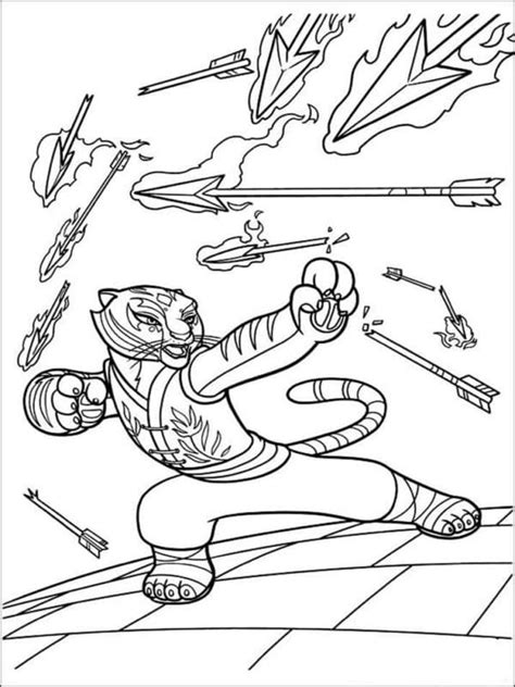 Coloriage Kung Fu Panda Maître Tigresse télécharger et imprimer