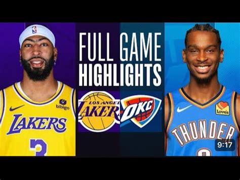 Los Angeles Lakers Vs Oklahoma City Thunder Full Game Highlights