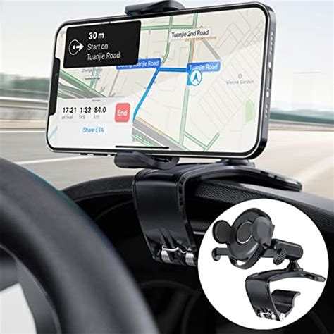 Car Phone Clip Holder For Dashboard 2 Pack 360 Degree