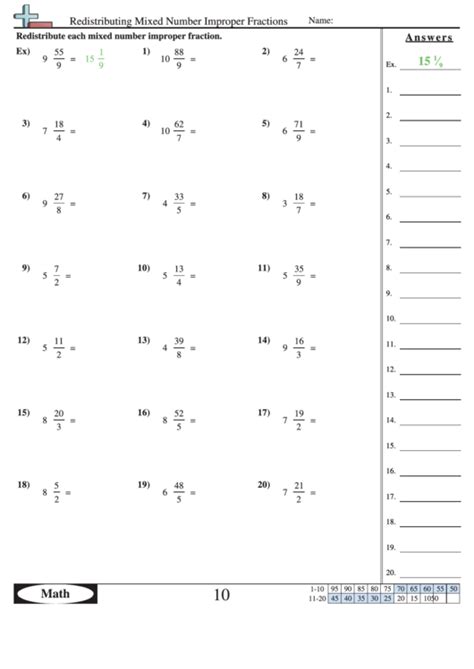 Mixed Number To Improper Fraction Worksheet Worksheets Decoomo