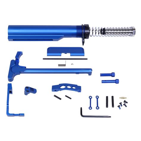Ar 15 Essentials Kit With Anodized Blue Finish And Upgrade Components