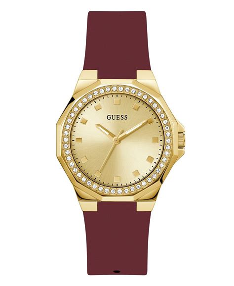 Guess Women S Analog Red Silicone Watch 38mm Macy S