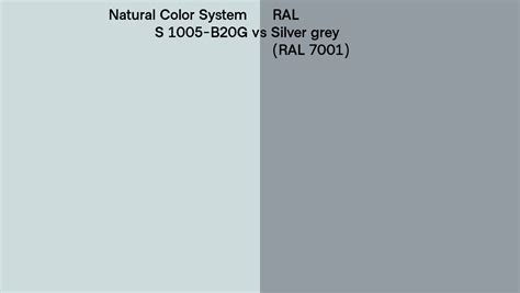 Natural Color System S 1005 B20g Vs Ral Silver Grey Ral 7001 Side By