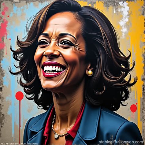 Portrait Of Kamala Harris In Banksy S Street Art Style Stable