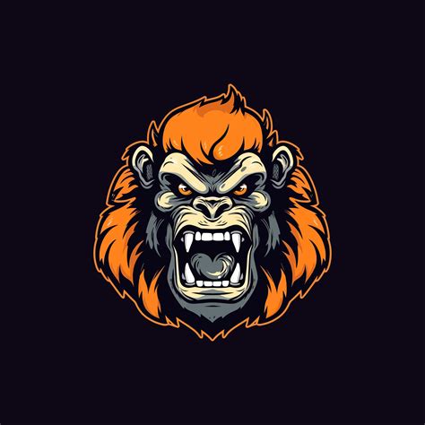 A Logo Of A Angry Monkey Head Designed In Esports Illustration Style