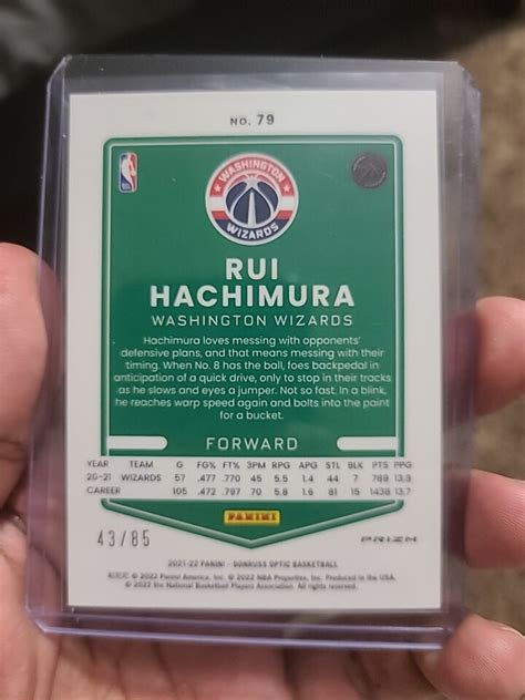 Donruss Optic Rui Hachimura Red Prizm Wizards Ebay