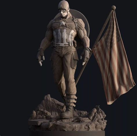 Captain America Marvel Stl 3d Print Files Etsy